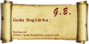 Goda Boglárka névjegykártya